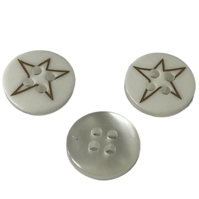 Кнопки Sil смолы жемчуга Faux 20mm? Польза звезды золота печати Ked на одежде блузок