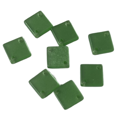 Смола 2-Holes изготовленных на заказ квадратных кнопок зеленого цвета причудливая в пользе 6*6mm для Diy